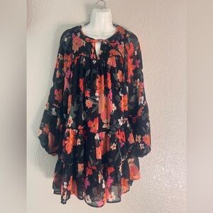 Karlie Black and Red Chiffon Dress